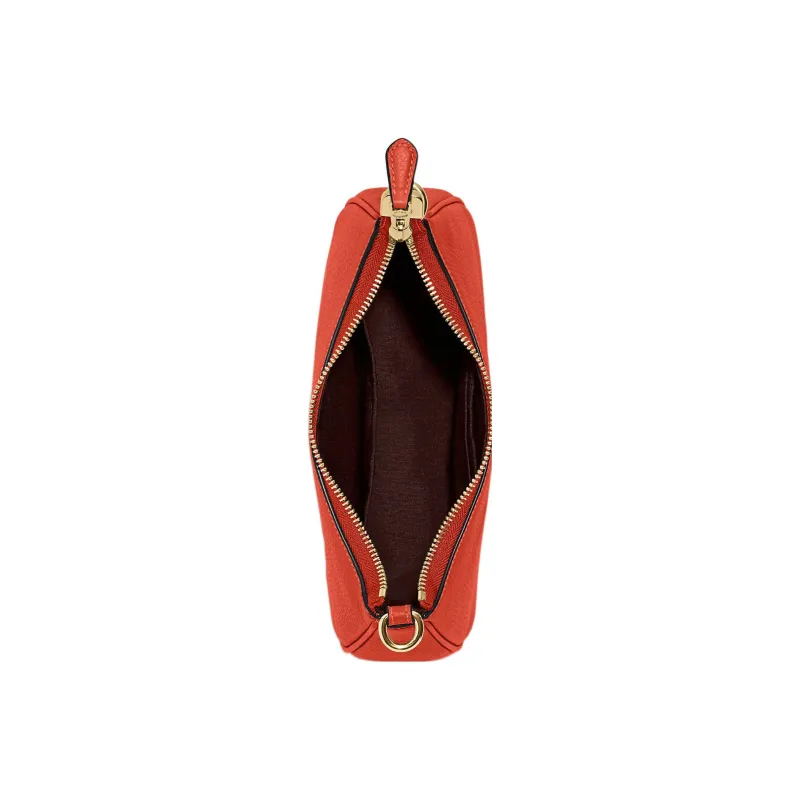 COACH Teri Pebbled Leather Shoulder Bag, Portable Crossbody Bag Women's Orange Red-2