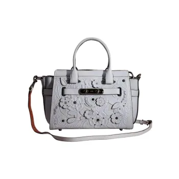 COACH Swagger Leather Handbags Shoulder Bag Crossbody Bag Large Size Women's Light Blue