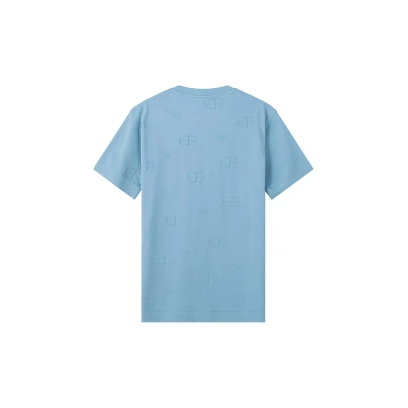 EMPORIO ARMANI T Shirts Men Aqua Blue-1
