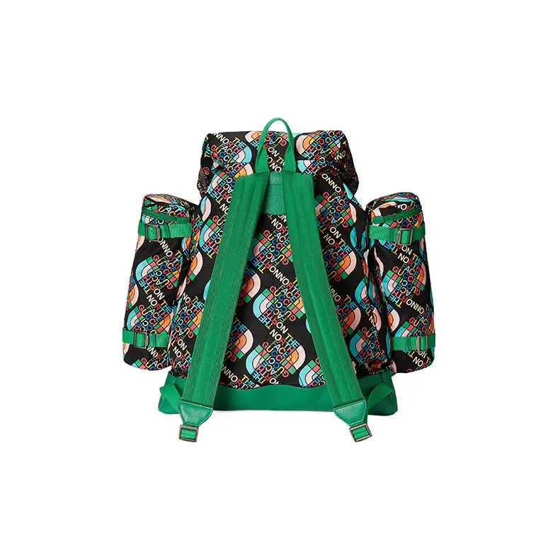 GUCCI The North Face Collaboration Leather Detail Backpack Men's Green & Black-4