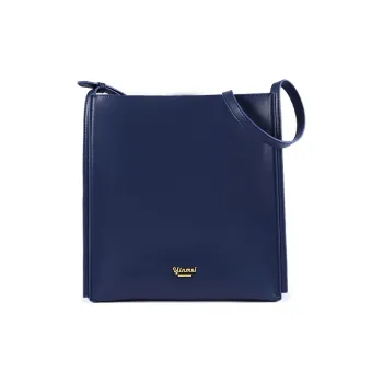 Sound For Life Soft Leather Commute Bag Shoulder Bag Large Size Women's Dark Blue