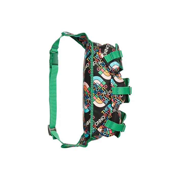 GUCCI The North Face Collaboration Nylon Sling Bag Fanny Pack Large Size Men's Green/Black-5