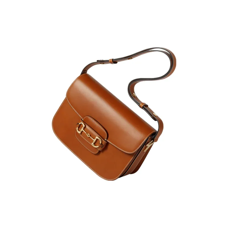 GUCCI Horsebit 1955 Leather Shoulder Bag Handbag Shoulder Bag Women's Brown-3