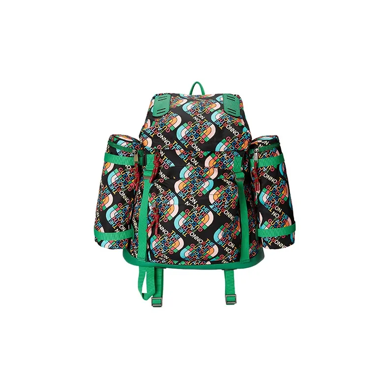 GUCCI The North Face Collaboration Leather Detail Backpack Men's Green & Black-1