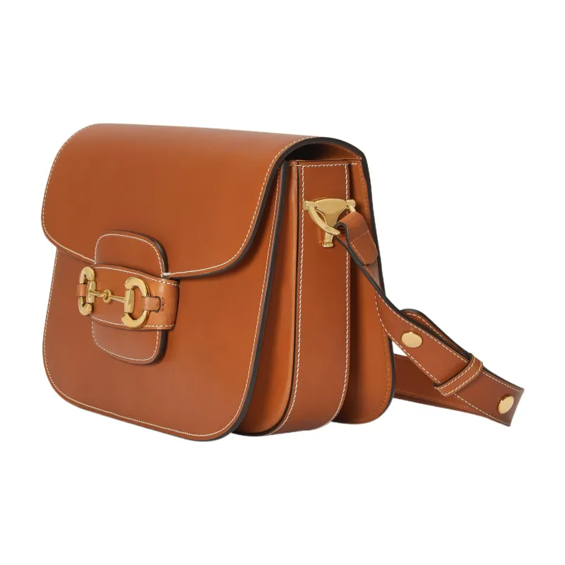 GUCCI Horsebit 1955 Leather Shoulder Bag Handbag Shoulder Bag Women's Brown-1