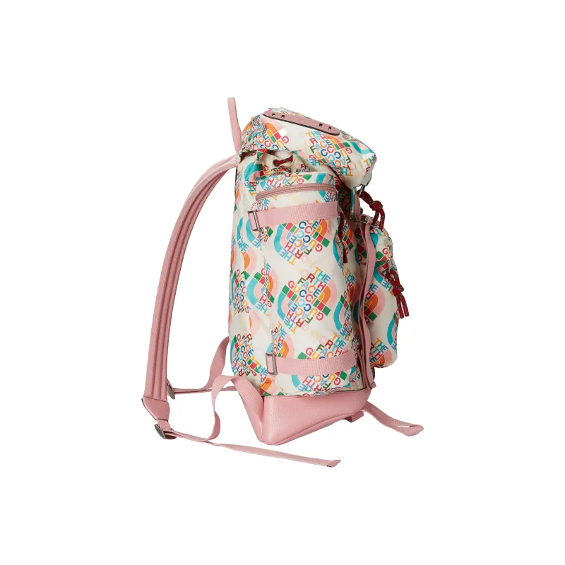 GUCCI The North Face Collaboration Leather Backpack Men's White/Pink-4
