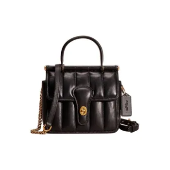 COACH Willis Nappa Leather Shoulder Bag, Crossbody Bag, Handbag Small Size Women's Black