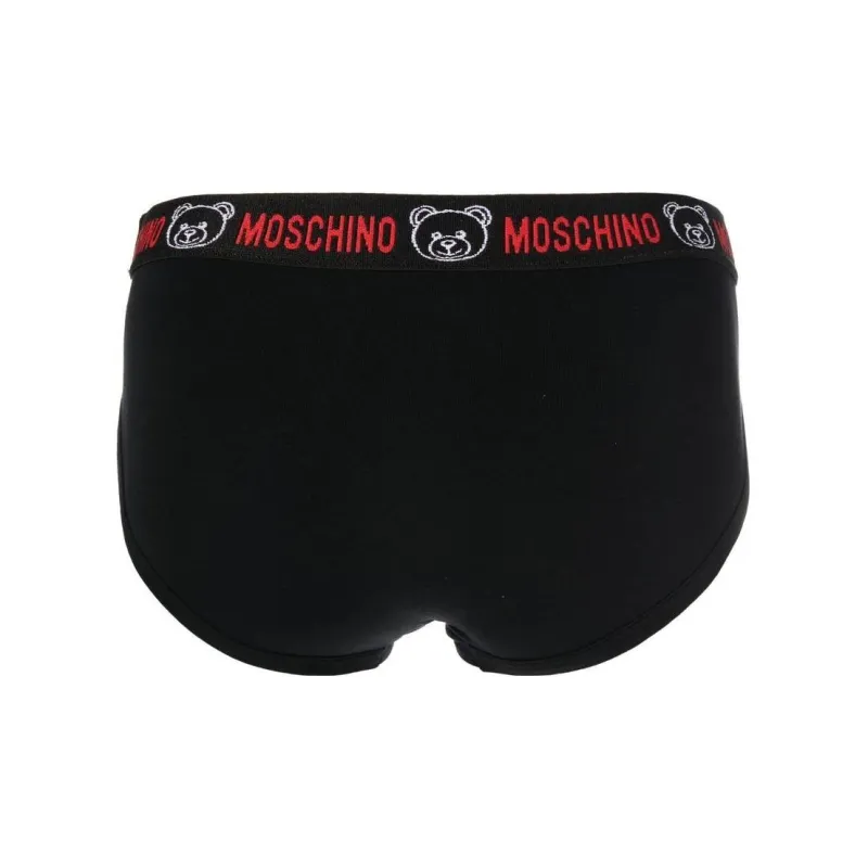 MOSCHINO Bear-Motif Embroidered Waistband Briefs-1