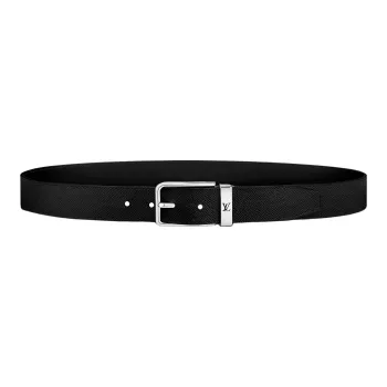 LOUIS VUITTON Cow Leather Leather Belts Men's Width  3.5cm