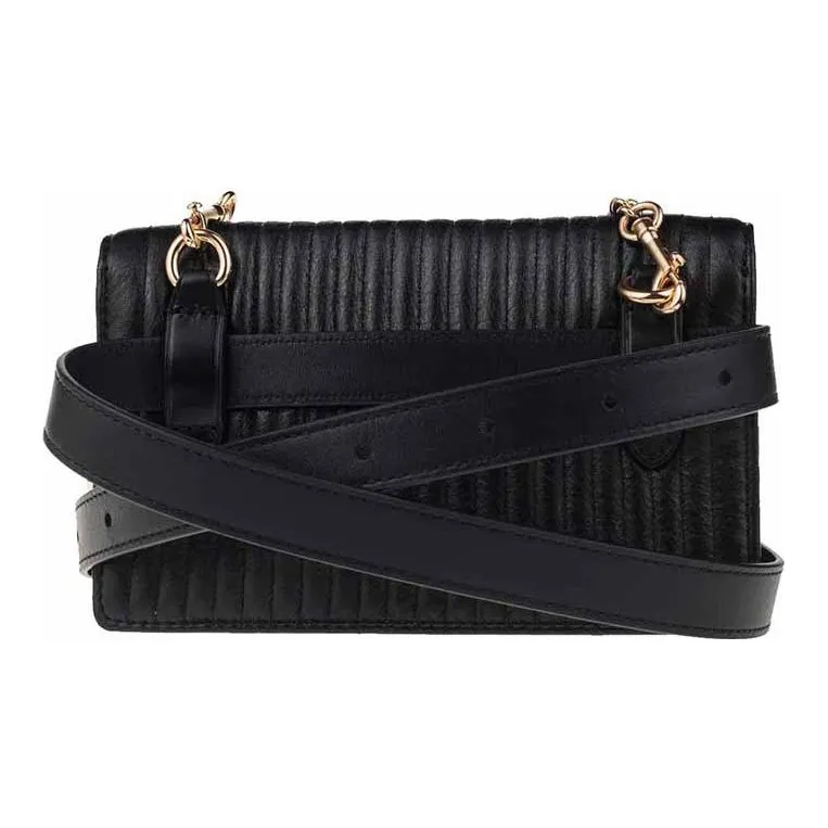 COACH KlareFlap Quilted Leather Shoulder Bag, Crossbody Bag, Fanny Pack Trumpets Women's Black-2