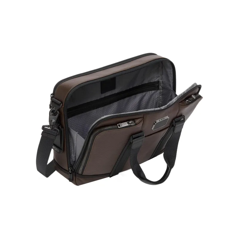 TUMI Alpha Bravo Leather Laptop Bags Briefcases Men's Brown-2