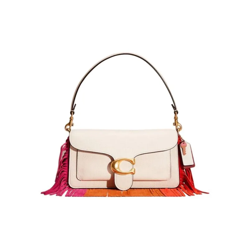 COACH Tabby Pebbled Leather Portable Crossbody Bag Shoulder Bag Women's Chalk White-0