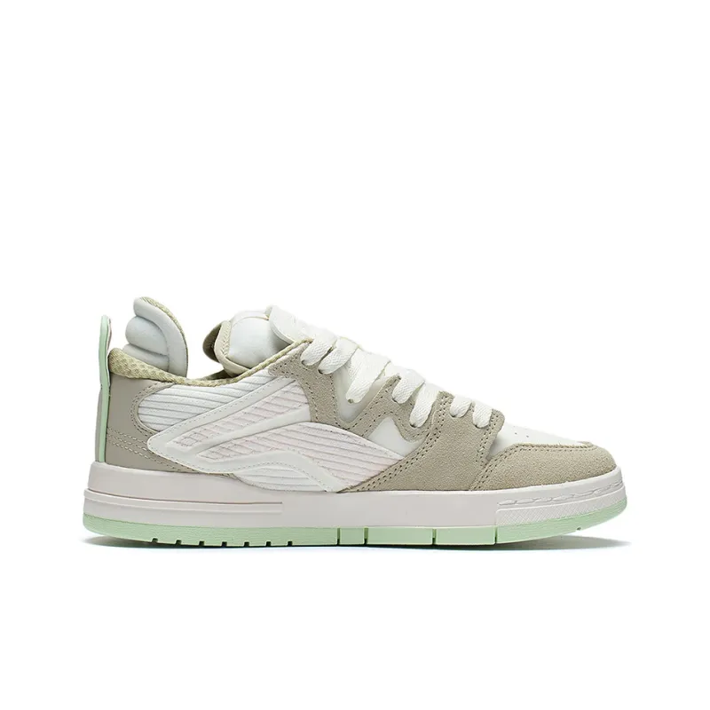 LiNing Wei Wu PRO Pro Anti-Slip Wear-Resistant Low-Top Skateboard Shoes Women's Plain Khaki-1