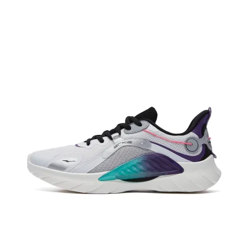 Erke Running Shoes Men Low-Top Bright White/Competitive Purple