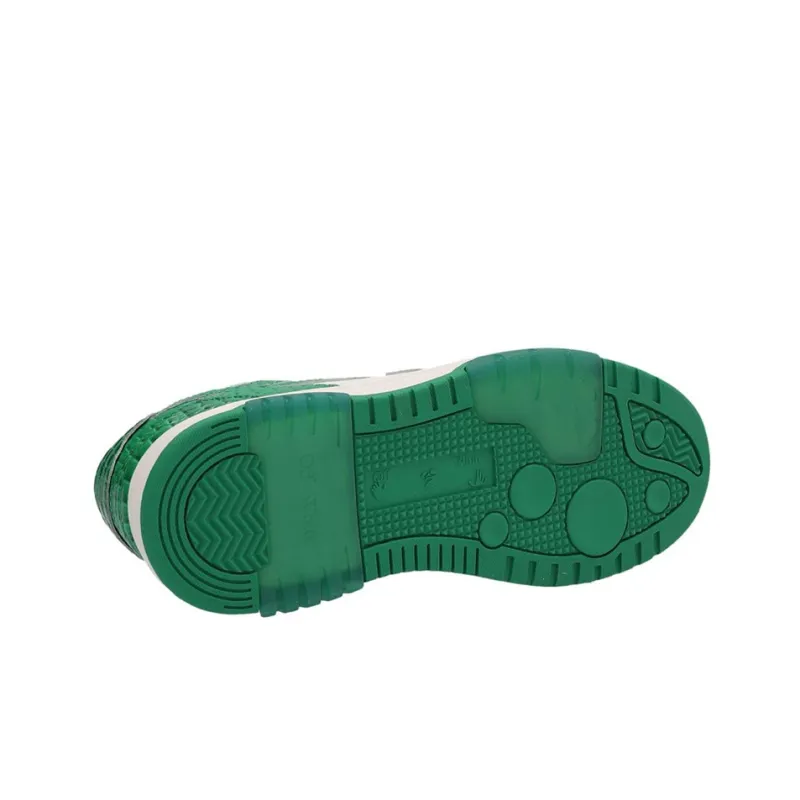OFF WHITE Out Of Office Crocodile Print Low Top Sneakers 'Green White'-4