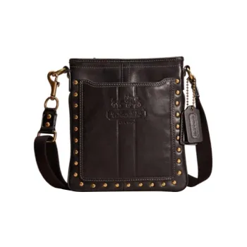 COACH Bleecker Leather Crossbody Bag Shoulder Bag Women's Black