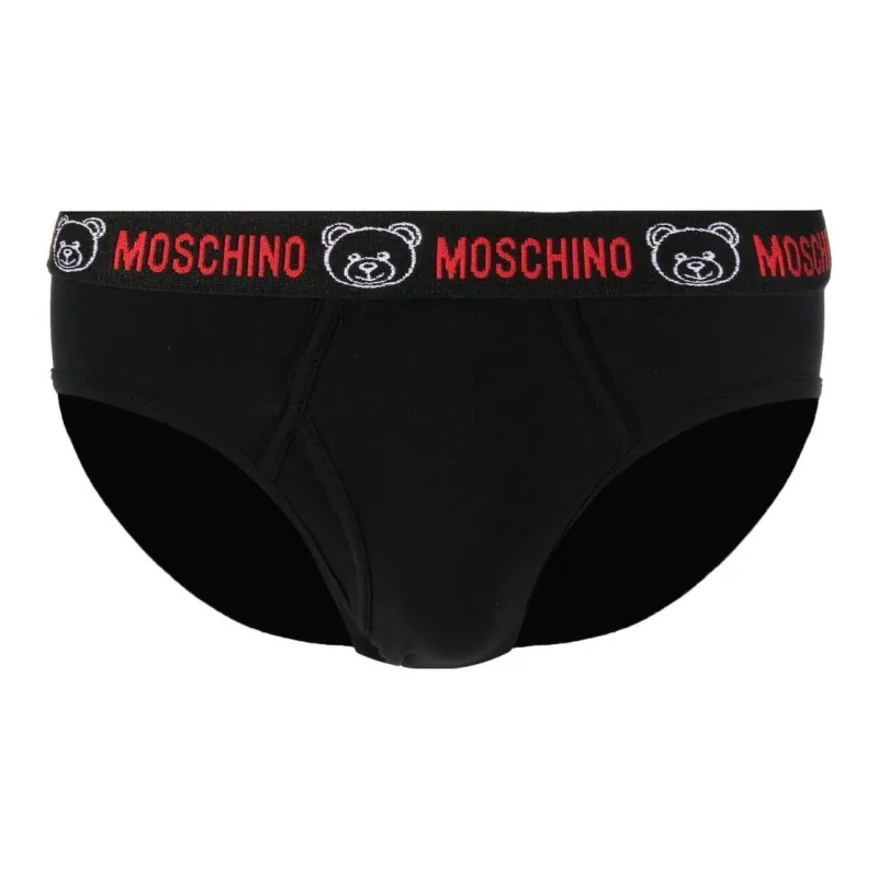 MOSCHINO Bear-Motif Embroidered Waistband Briefs-0