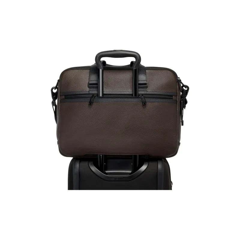 TUMI Alpha Bravo Leather Laptop Bags Briefcases Men's Brown-4