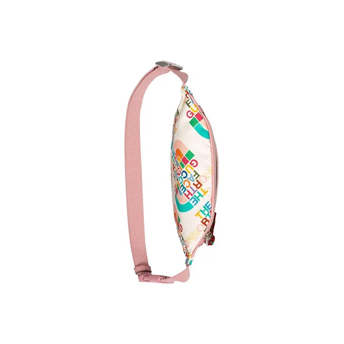 GUCCI The North Face Collaboration Leather Fanny Pack Sling Bags Men's Pink/White-5