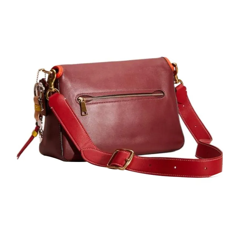 COACH Soft Tabby Smooth Leather Crossbody Bag, Shoulder Bag Women's Deep Berry-1