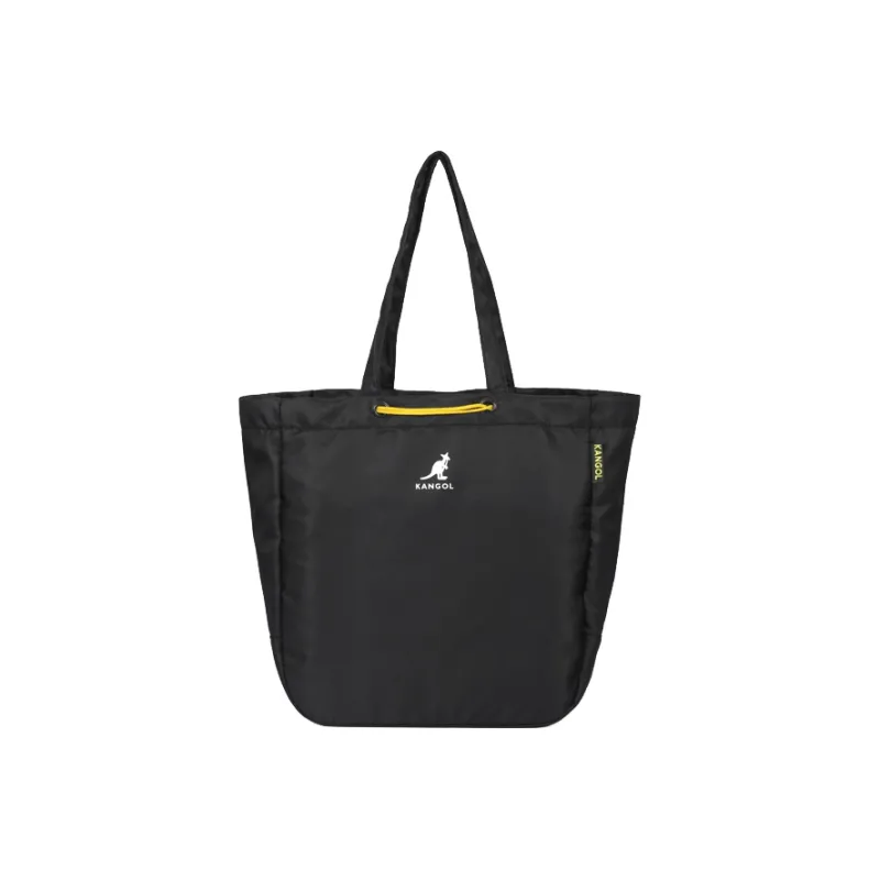 KANGOL Fabric Tote Bag, Shopping Bag, Handbag, Shoulder Bag Unisex Khaki/Black-0