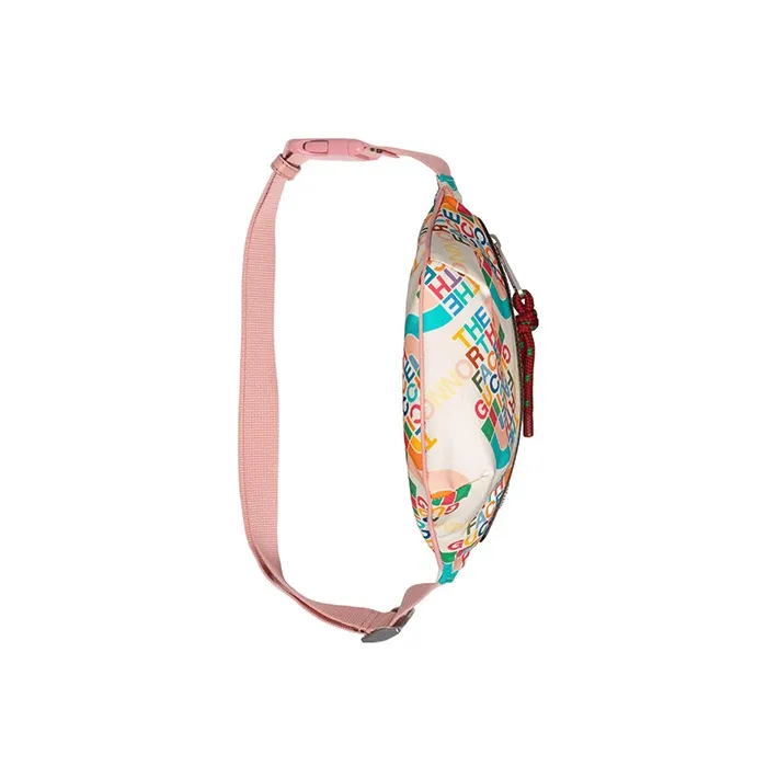 GUCCI The North Face Collaboration Leather Fanny Pack Sling Bags Men's Pink/White-4