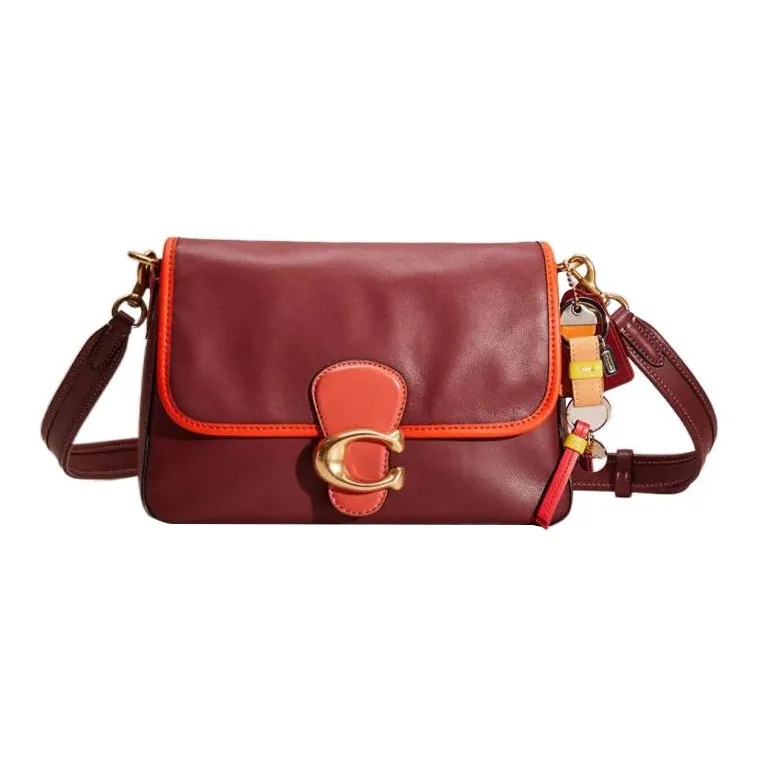 COACH Soft Tabby Smooth Leather Crossbody Bag, Shoulder Bag Women's Deep Berry-0