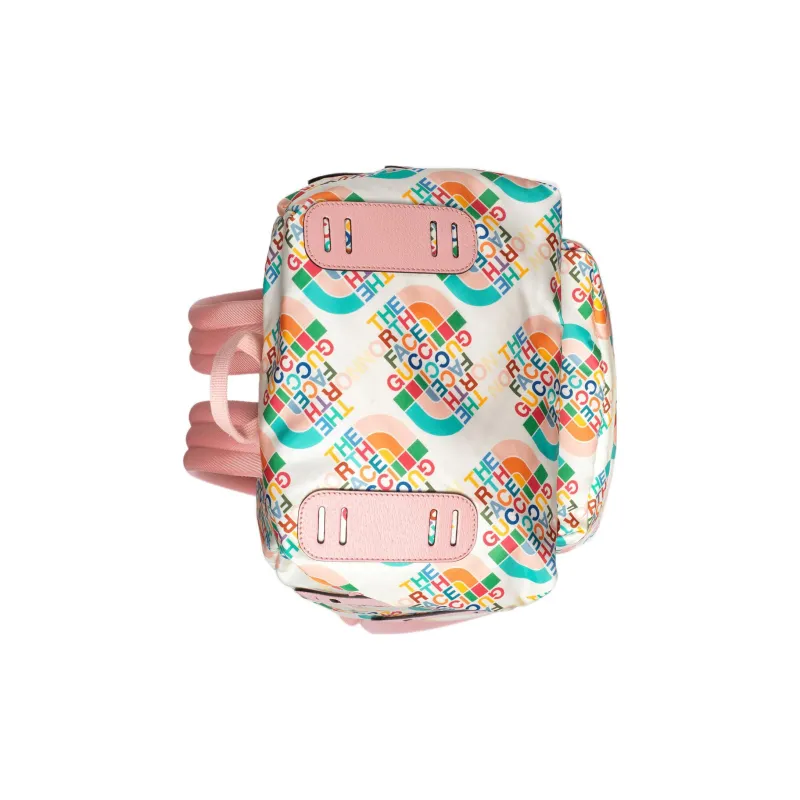 GUCCI The North Face Collaboration Leather Backpack Men's White/Pink-6