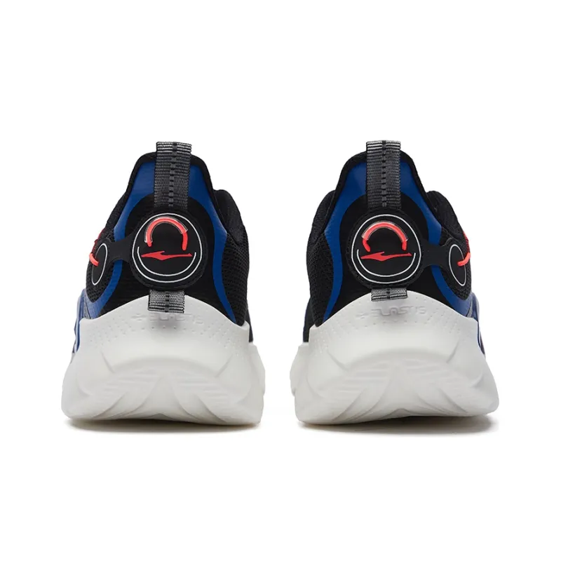 Erke Low-Top Running Shoes Men's Black Blue-3