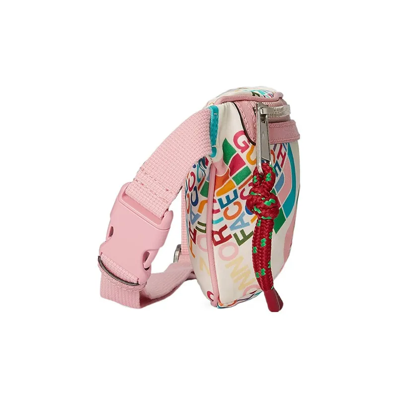 GUCCI The North Face Collaboration Leather Fanny Pack Sling Bags Men's Pink/White-2