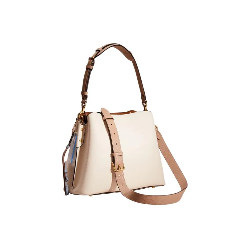 COACH Willow Pebbled Leather Portable Crossbody Bag Shoulder Bag Women's Chalk White/Blue-1