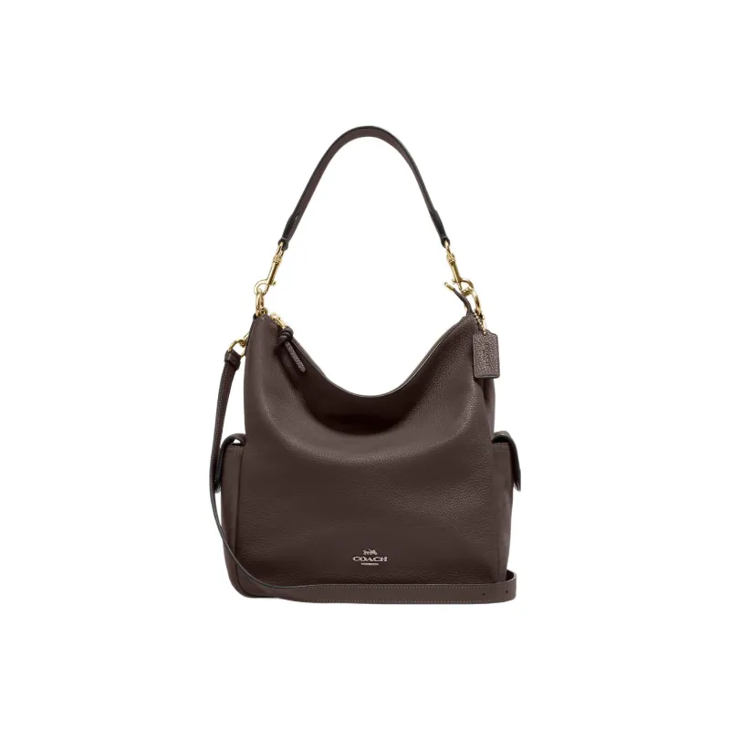 COACH Pennie Refined Grain Leather With Suede Portable Crossbody Bag, Shoulder Bag Tubas Women's Tan-0