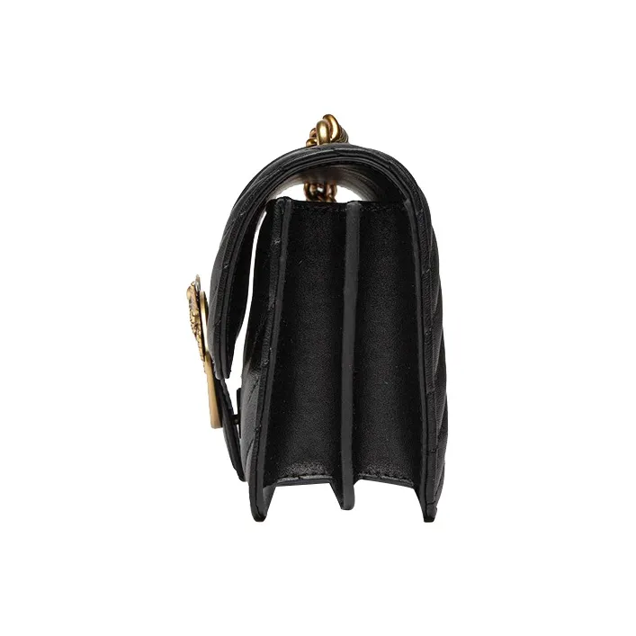 PINKO Puff Sheepskin With Cow Leather Crossbody Bag Trumpets Women's Black-1