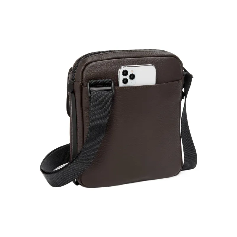 TUMI Alpha Bravo Cow Leather Shoulder Bag, Crossbody Bag Men's Brown-2
