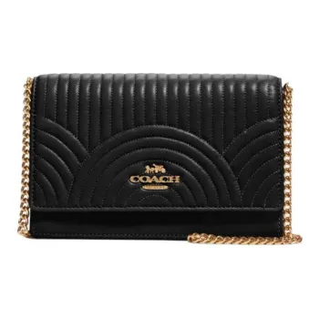 COACH KlareFlap Quilted Leather Shoulder Bag, Crossbody Bag, Fanny Pack Trumpets Women's Black