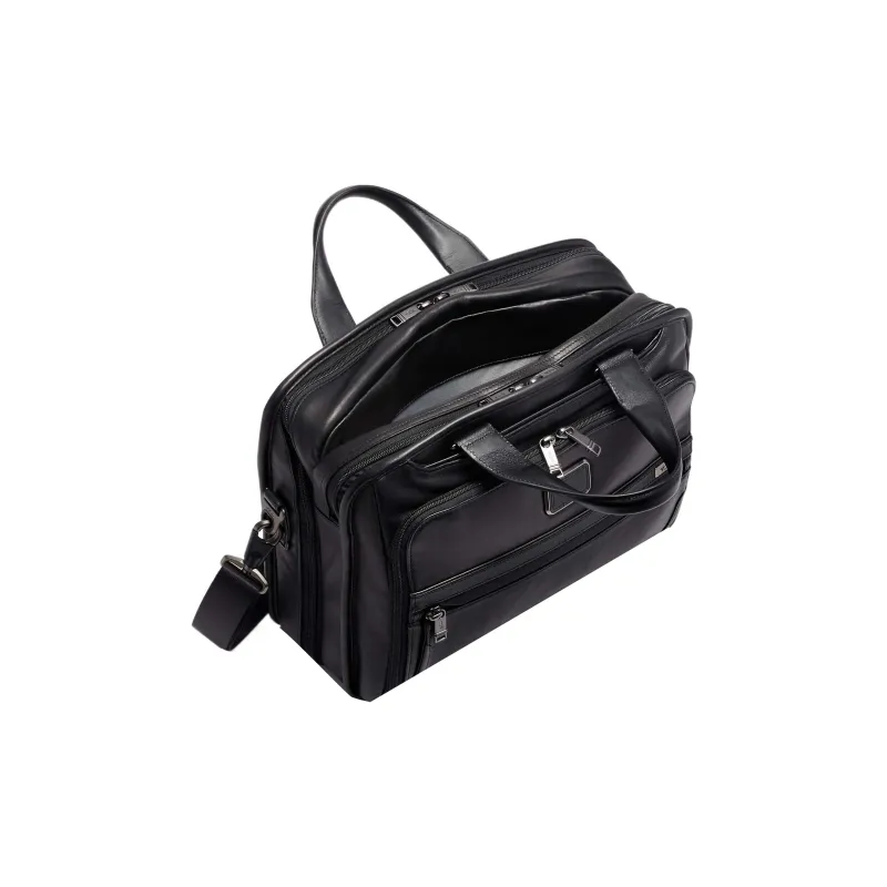 TUMI Alpha 3 Leather Laptop Bags Briefcases Men's Black-1