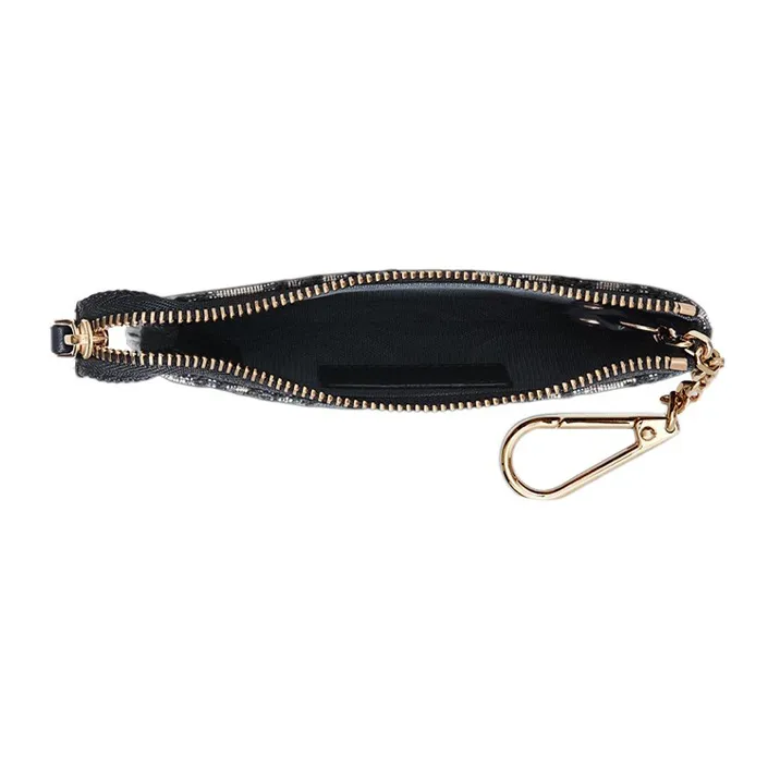 DIOR DiorTravel Twill Jacquard Key Pouch Women's Blue-2