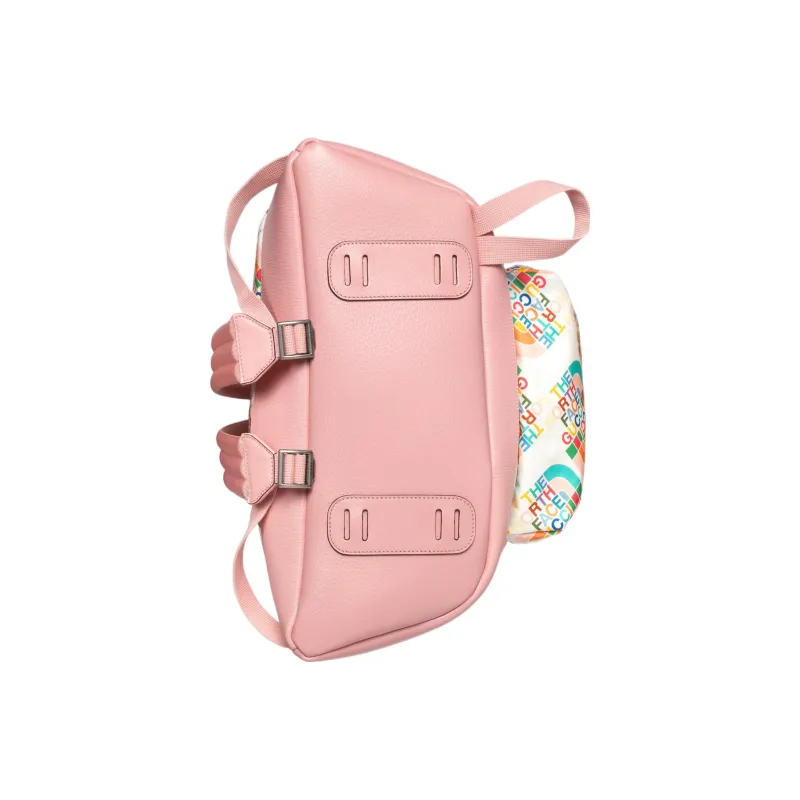GUCCI The North Face Collaboration Leather Backpack Men's White/Pink-8
