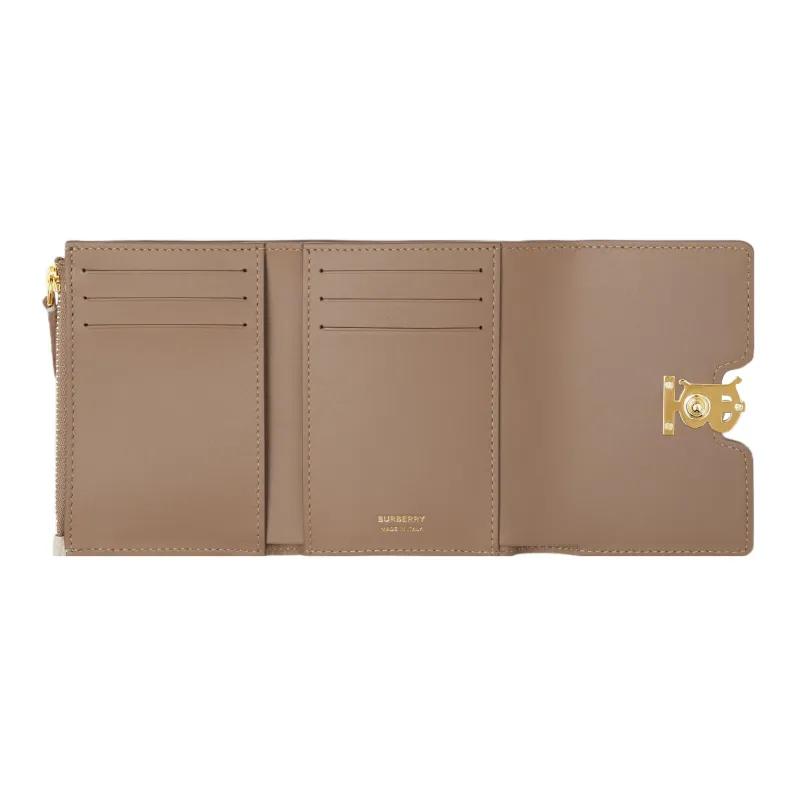 Burberry Calfskin Wallet Women's Camel/Archive Beige/Warm Umber-3