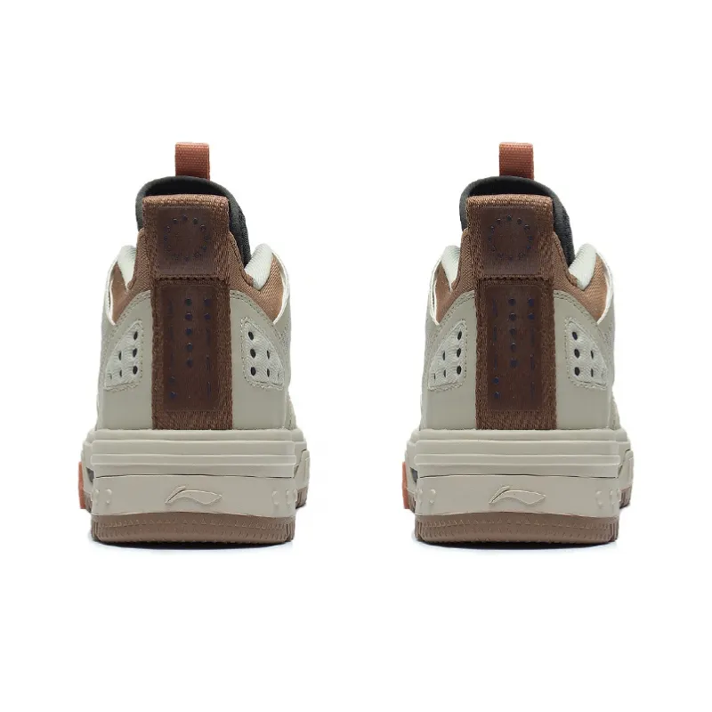 LiNing Slip-Resistant Cushioning Height Increasing High-Top Skateboard Shoes Men's Gray-3