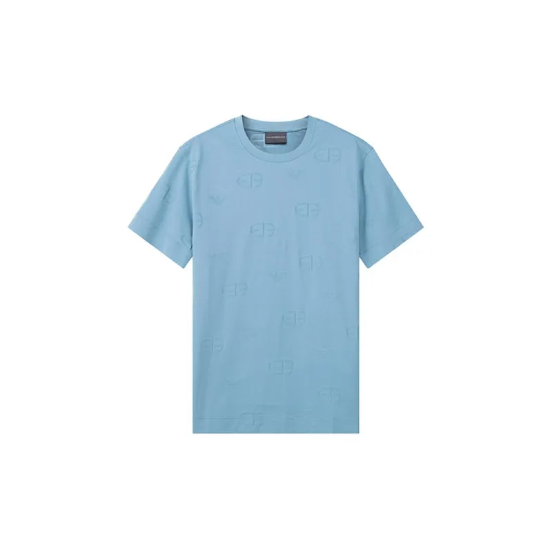 EMPORIO ARMANI T Shirts Men Aqua Blue-0