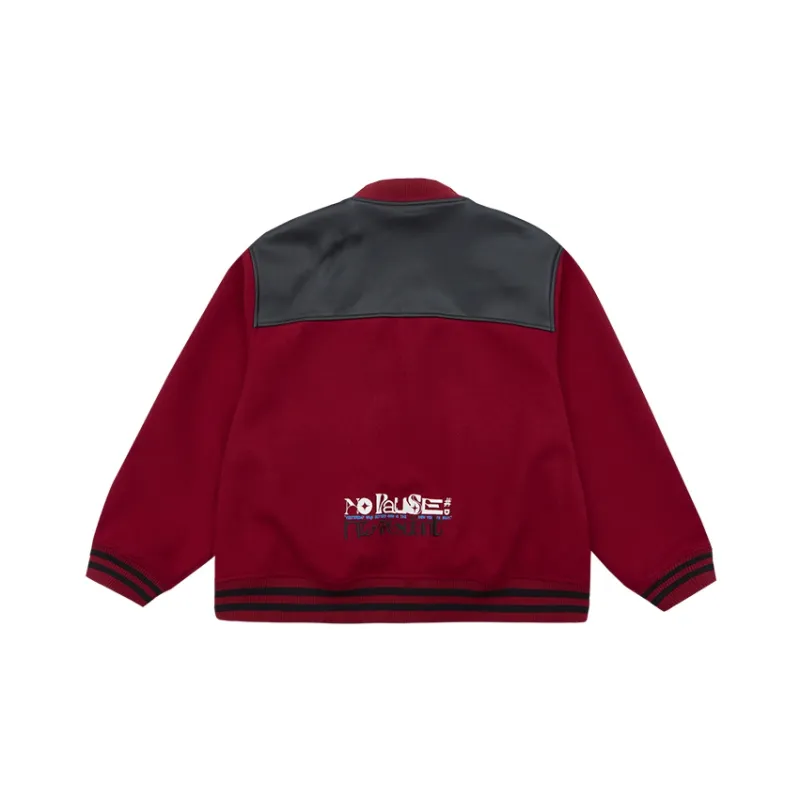 BEASTER Letter Colorblock Baseball Collar Loose Fit Thickened Puffer Jacket Unisex-7