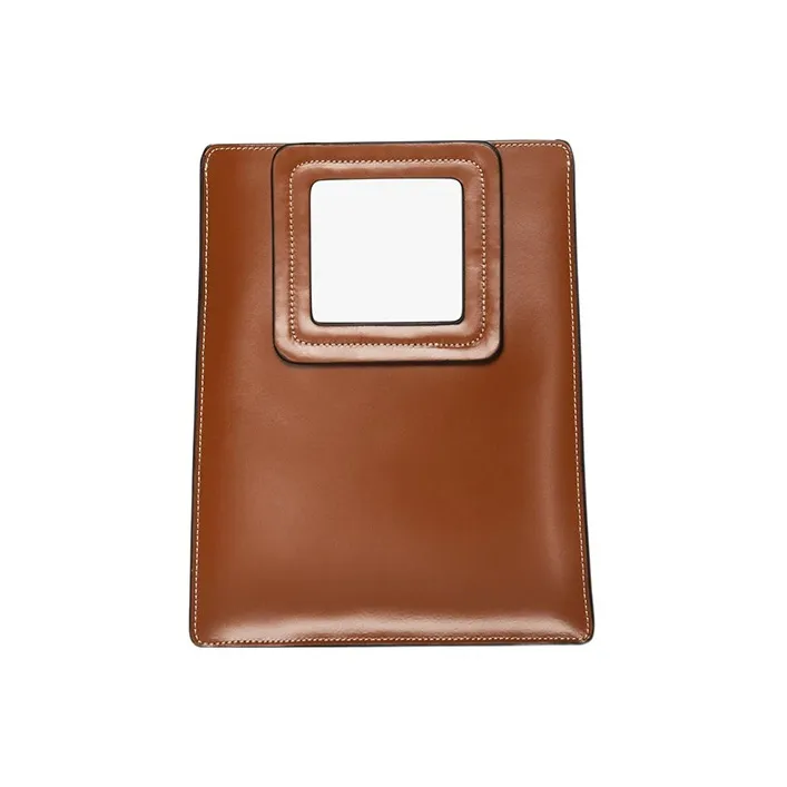 Staud Cow Leather One Shoulder Crossbody Portable Bag Women's Brown-3