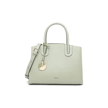 HONGU Cow Leather One Shoulder Handbags Regular Women's Green/Ecru/Khaki