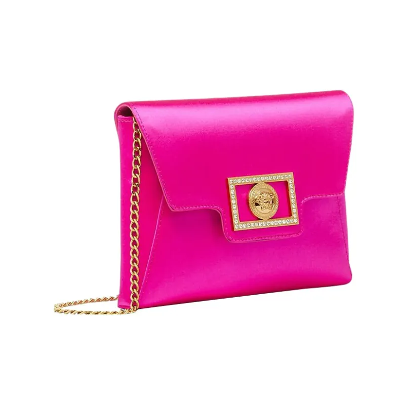 FANSIZHE La Medusa Silk Envelope Bag, One Shoulder Crossbody, Clutch Mini Women's Pink-1