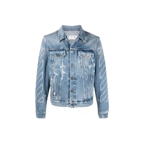 OFF-WHITE Denim Jackets Men Blue