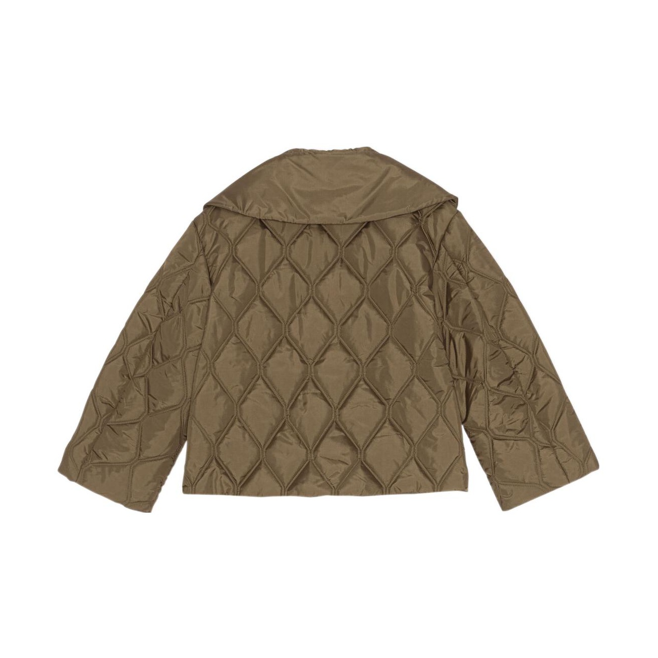 ジャケット GANNI Women Jackets F9278 BROWN Technical quilted jacket in brown - Ganni | Mytheresa