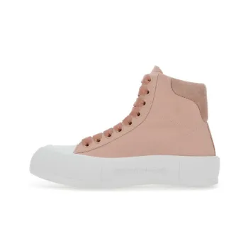 Alexander McQueen Deck High Top Stylish Skateboarding Shoes Women's Pink