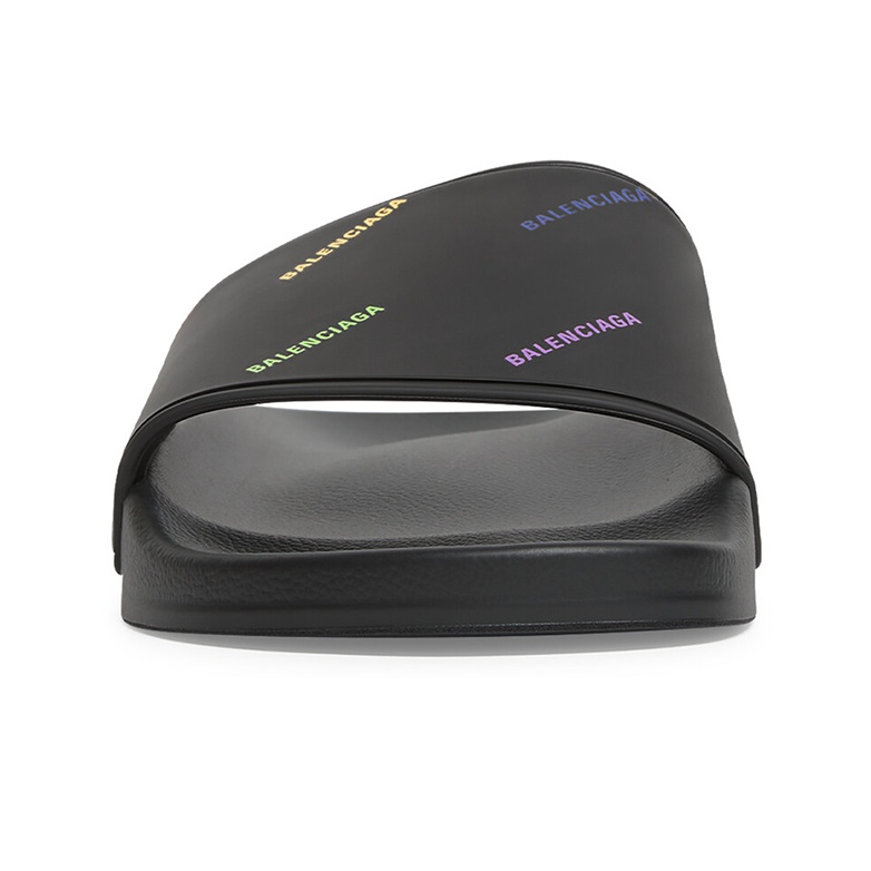 【送関込】BALENCIAGA☆バレンシアガ Pool Slide Balenciaga Pool Slide Slide Slippers Women's Black - POIZON