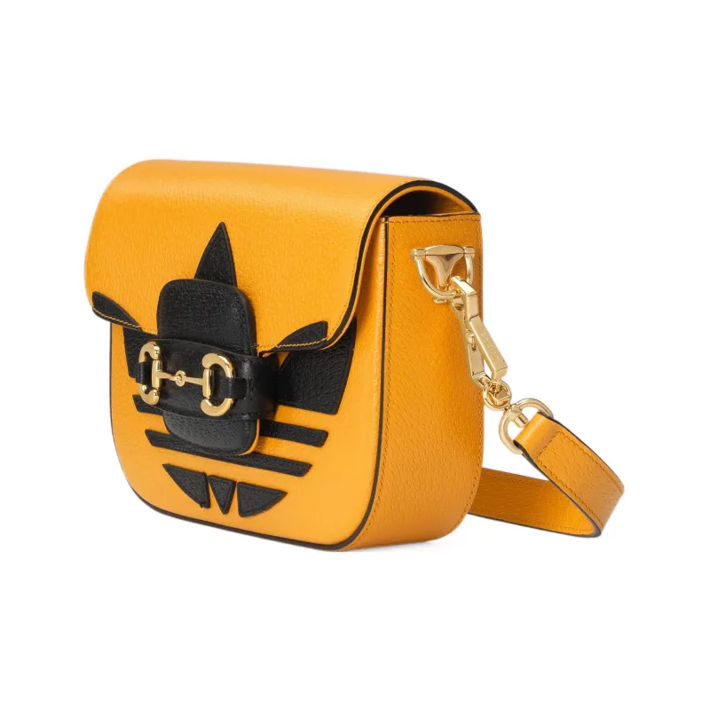 GUCCI Horsebit 1955 Leather Shoulder Bag Crossbody Bag Mini Women's Yellow-2